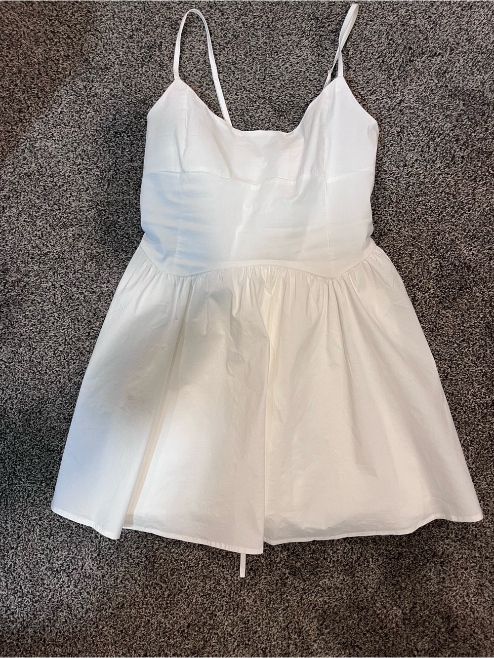 White Sleeveless Spaghetti Strap Mini dress fit and flair wedding bachelorette